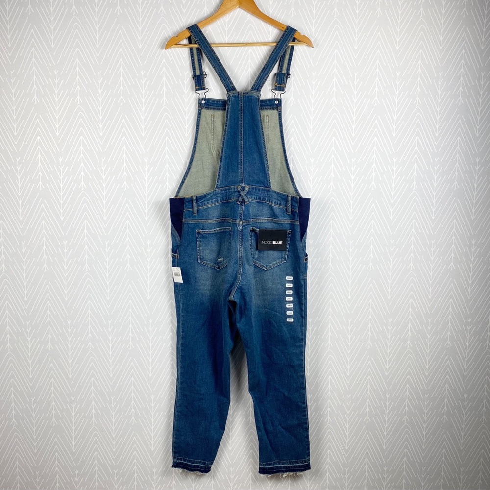 INDIGO BLUE Side Panel Letdown Hem Maternity Overalls NWT. - Picture 5 of 13